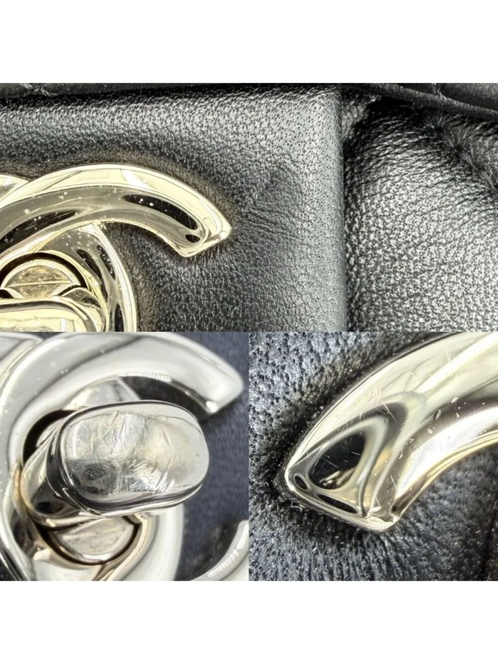 Chanel Backpack CC Logo Quilted Drawstring Leather Black Gold